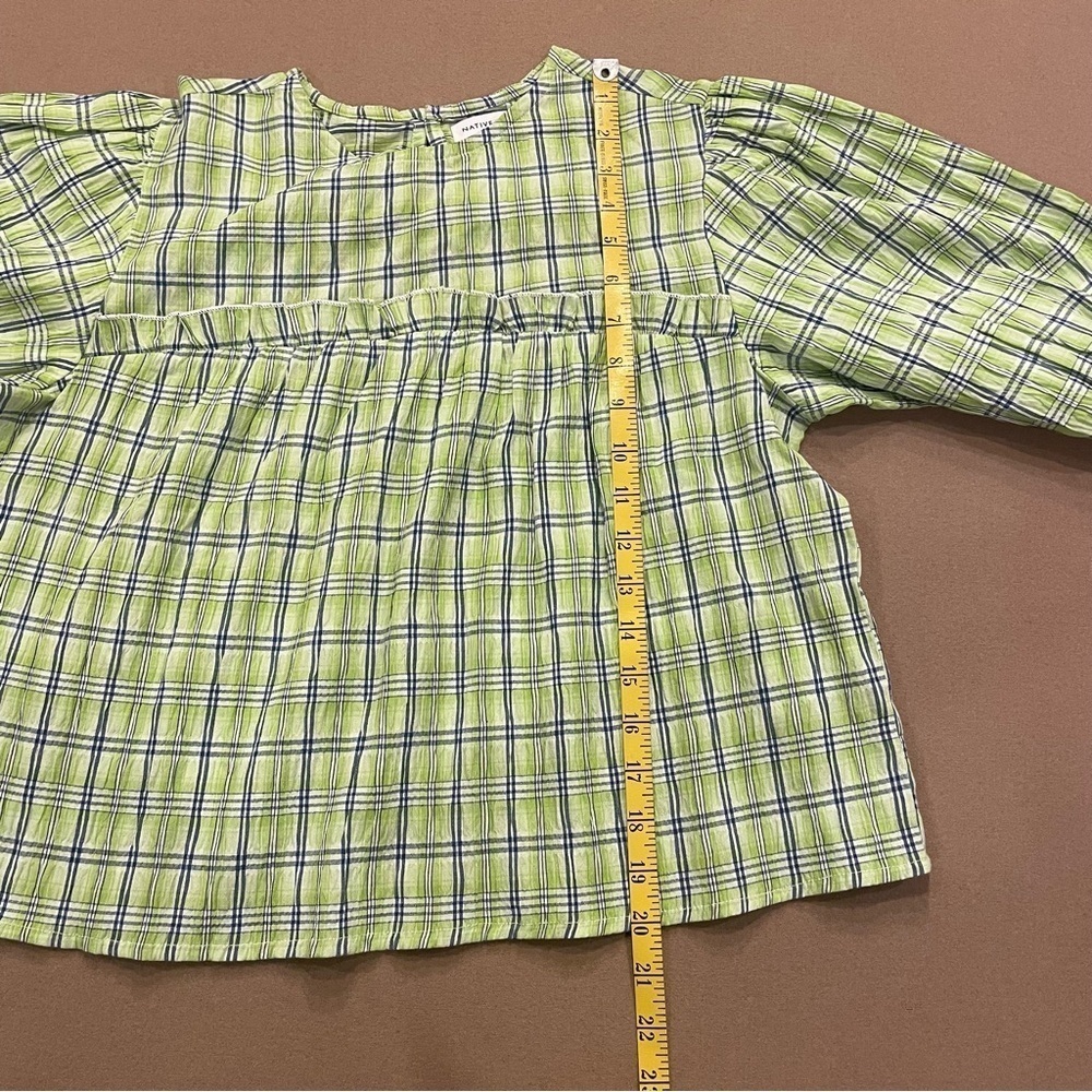 Native Youth Women’s Plaid Textured Top With Open Back Detail Size XS - Picture 10 of 12